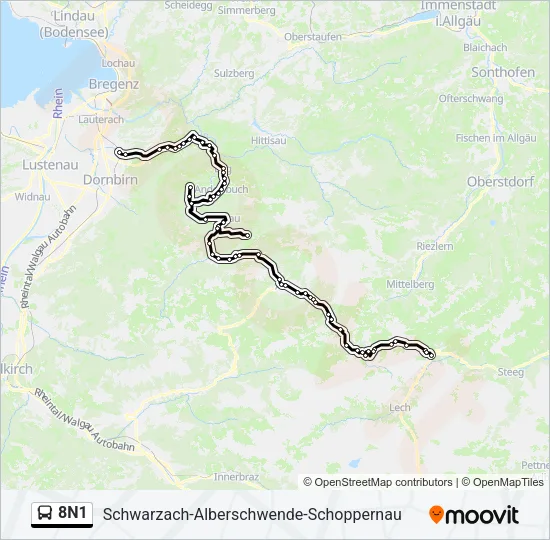 8N1 Bus Line Map