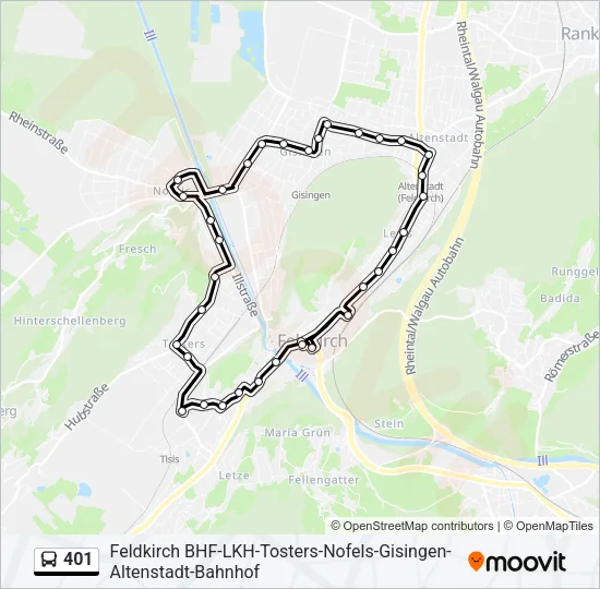 401 Bus Line Map