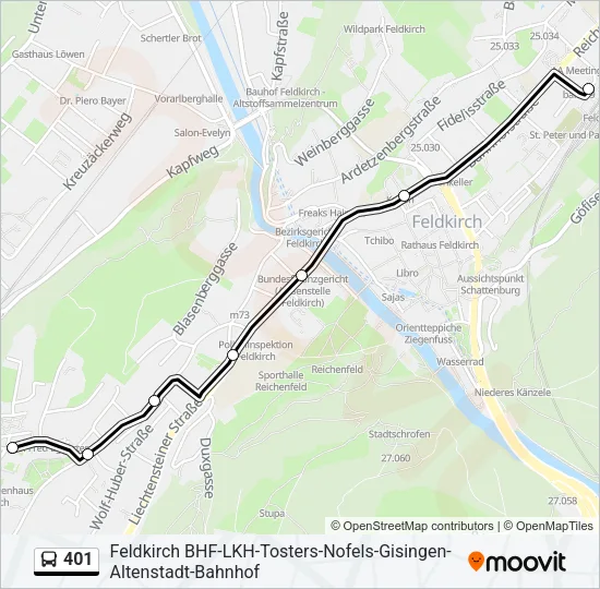 401 Bus Line Map