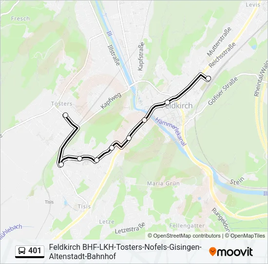 401 Bus Line Map
