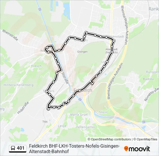 401 Bus Line Map