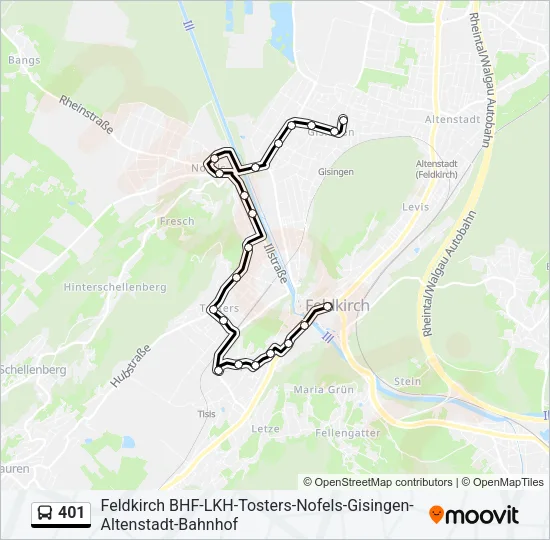 401 Bus Line Map