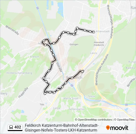 402 Bus Line Map