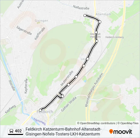 402 Bus Line Map