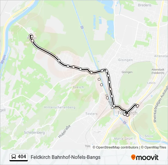 404 Bus Line Map