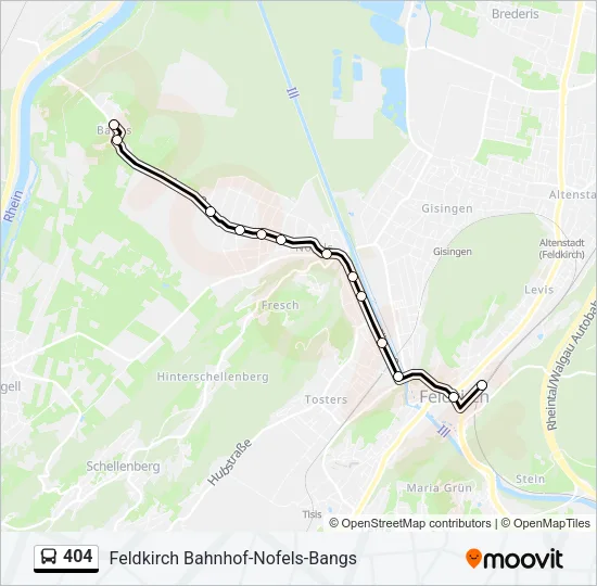 404 Bus Line Map