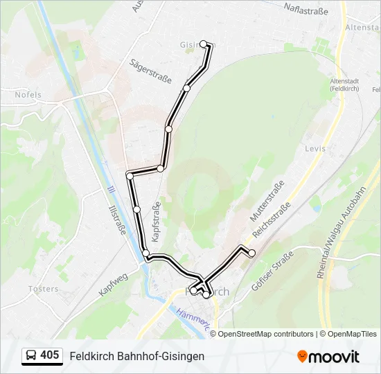 405 Bus Line Map