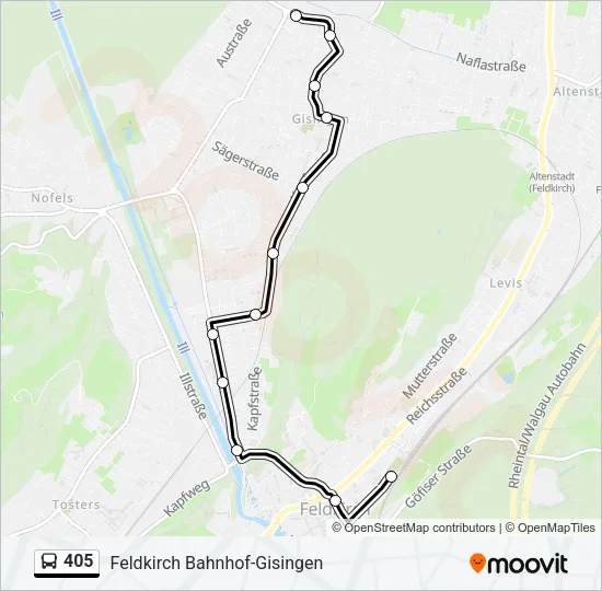 405 Bus Line Map