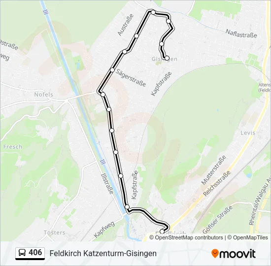 406 Bus Line Map