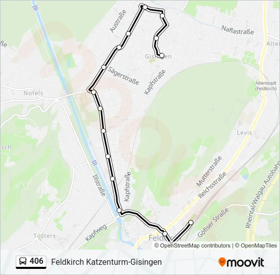 406 Bus Line Map