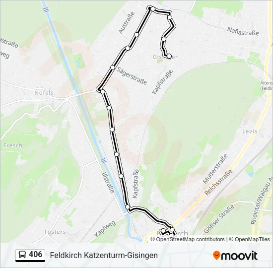 406 Bus Line Map
