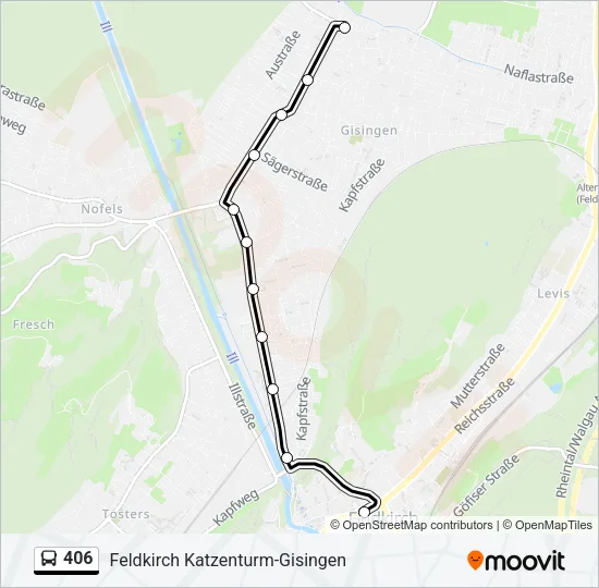 406 Bus Line Map