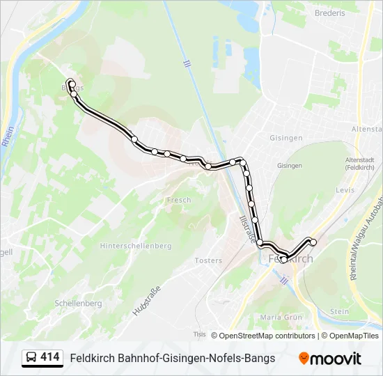 414 Bus Line Map