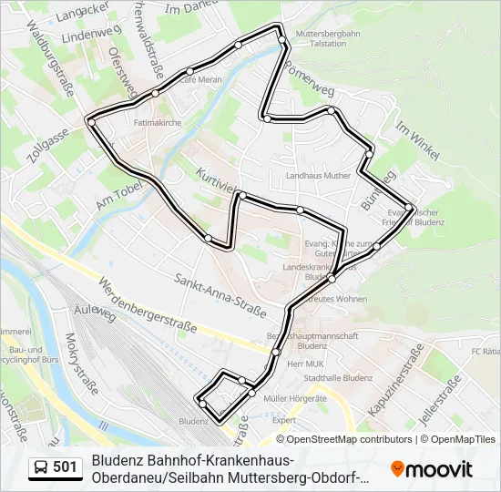 501 Bus Line Map