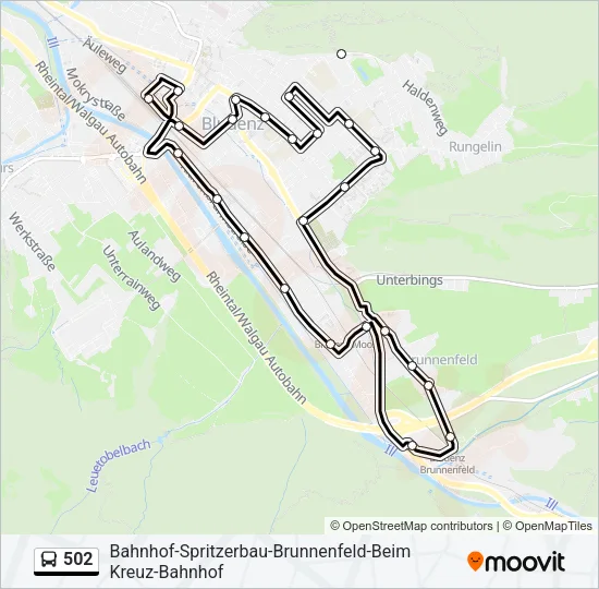 502 Bus Line Map