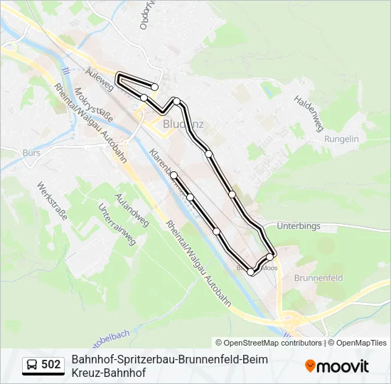 502 Bus Line Map