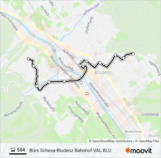 504 Bus Line Map