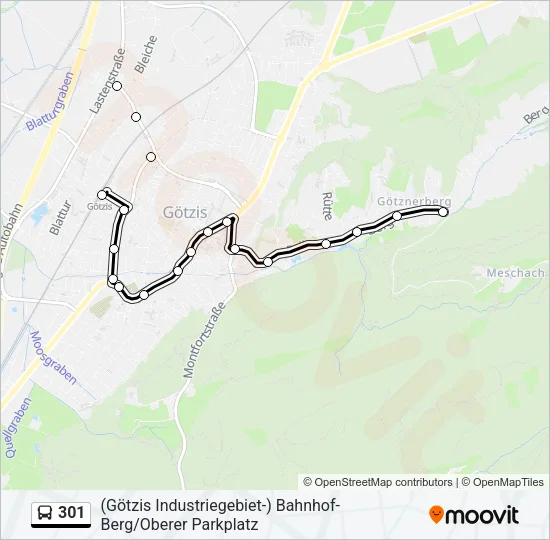 301 Bus Line Map