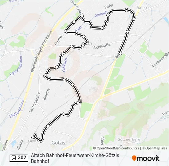 302 Bus Line Map
