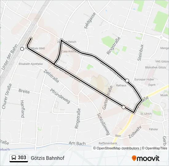 303 Bus Line Map