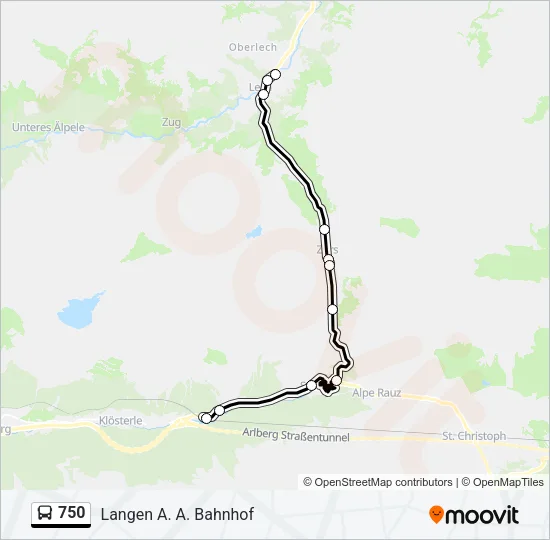 750 Bus Line Map