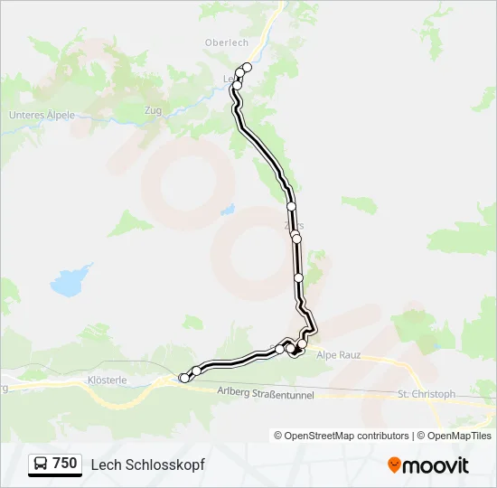 750 Bus Line Map