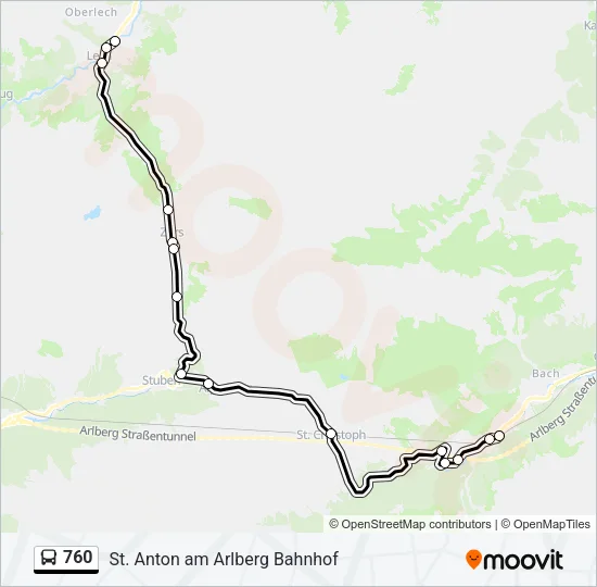 760 Bus Line Map