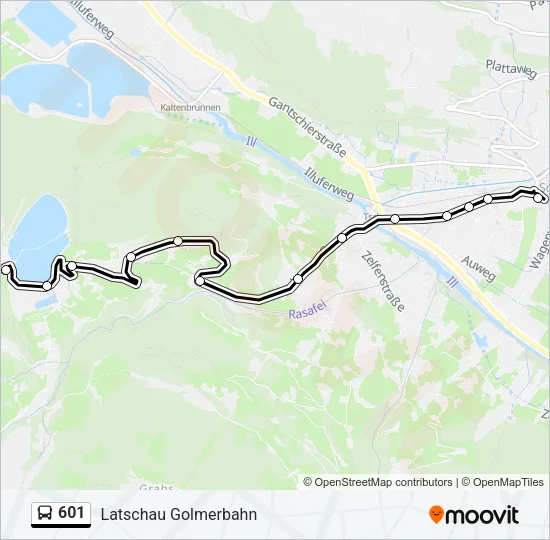 601 Bus Line Map