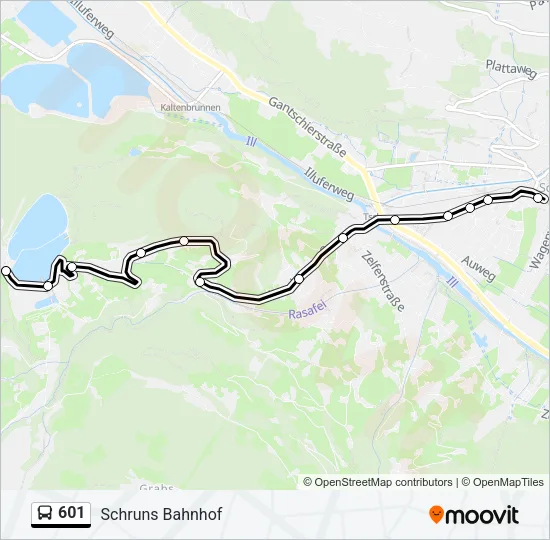 601 Bus Line Map
