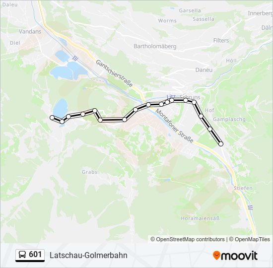 601 Route Schedules, Stops & Maps LatschauGolmerbahn (Updated)