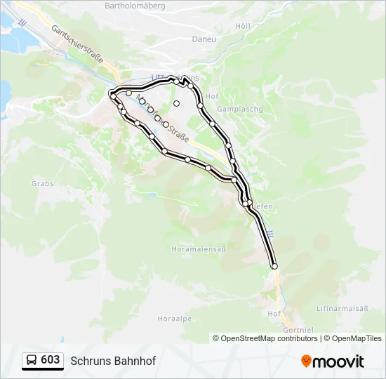 603 Bus Line Map