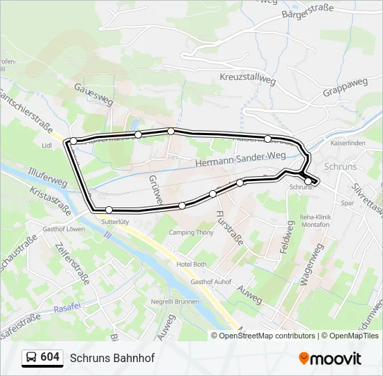 604 Bus Line Map