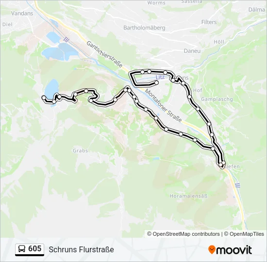 605 Bus Line Map