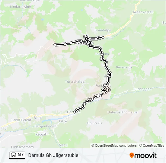 N7 Bus Line Map
