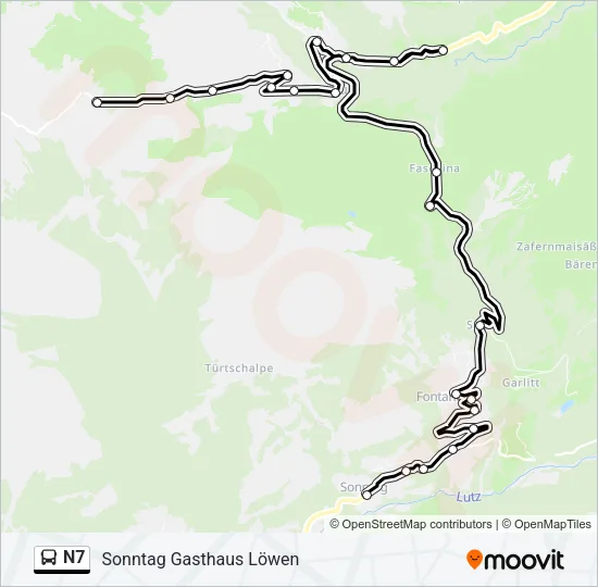 N7 Bus Line Map