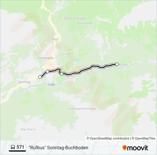 571 Bus Line Map