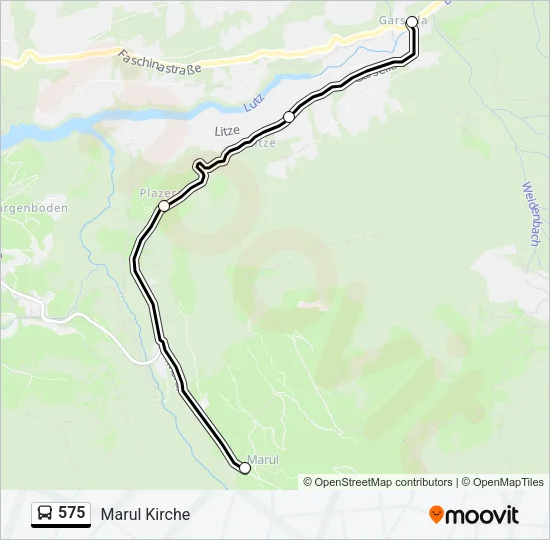 575 Bus Line Map