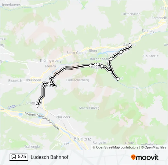 575 Bus Line Map