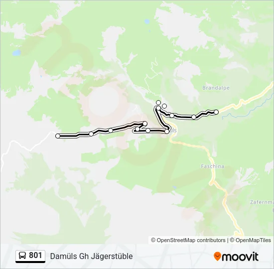 801 Bus Line Map