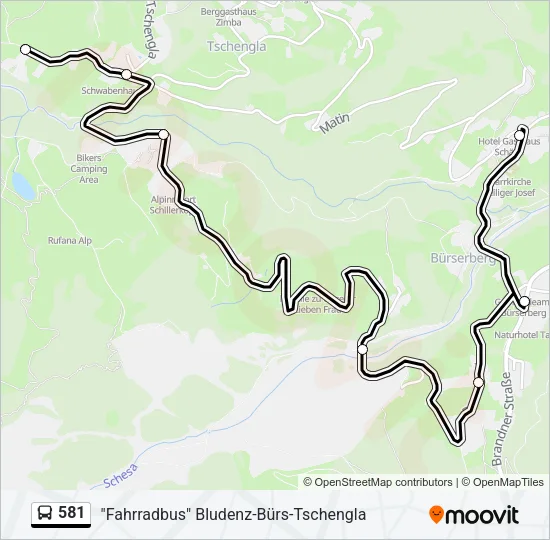 581 Bus Line Map