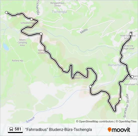 581 Bus Line Map
