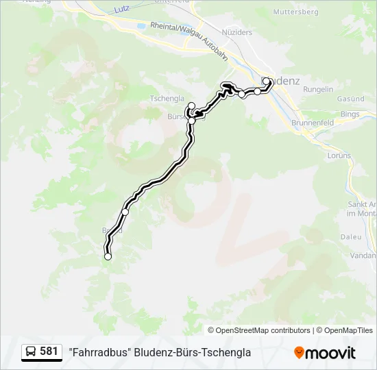 581 Bus Line Map