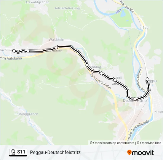 S11 Train Line Map