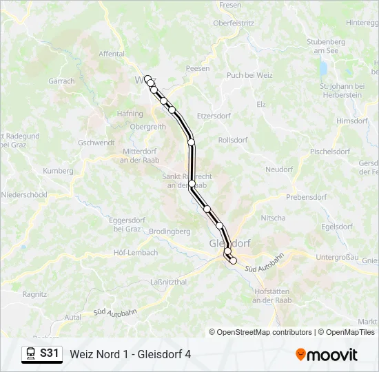 S31 Train Line Map