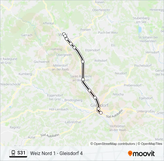S31 Train Line Map