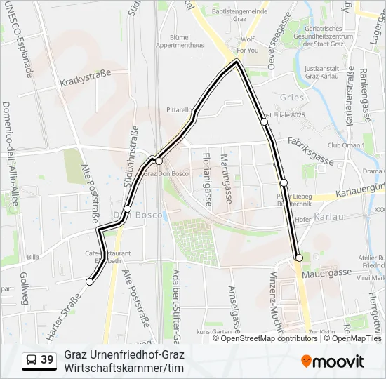 39 Bus Line Map