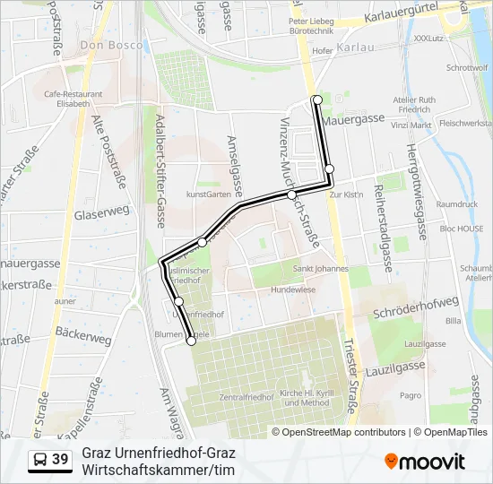 39 Bus Line Map