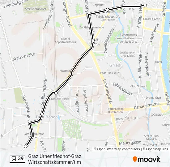39 Bus Line Map