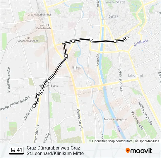 41 Bus Line Map