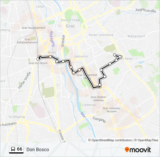 66 Bus Line Map